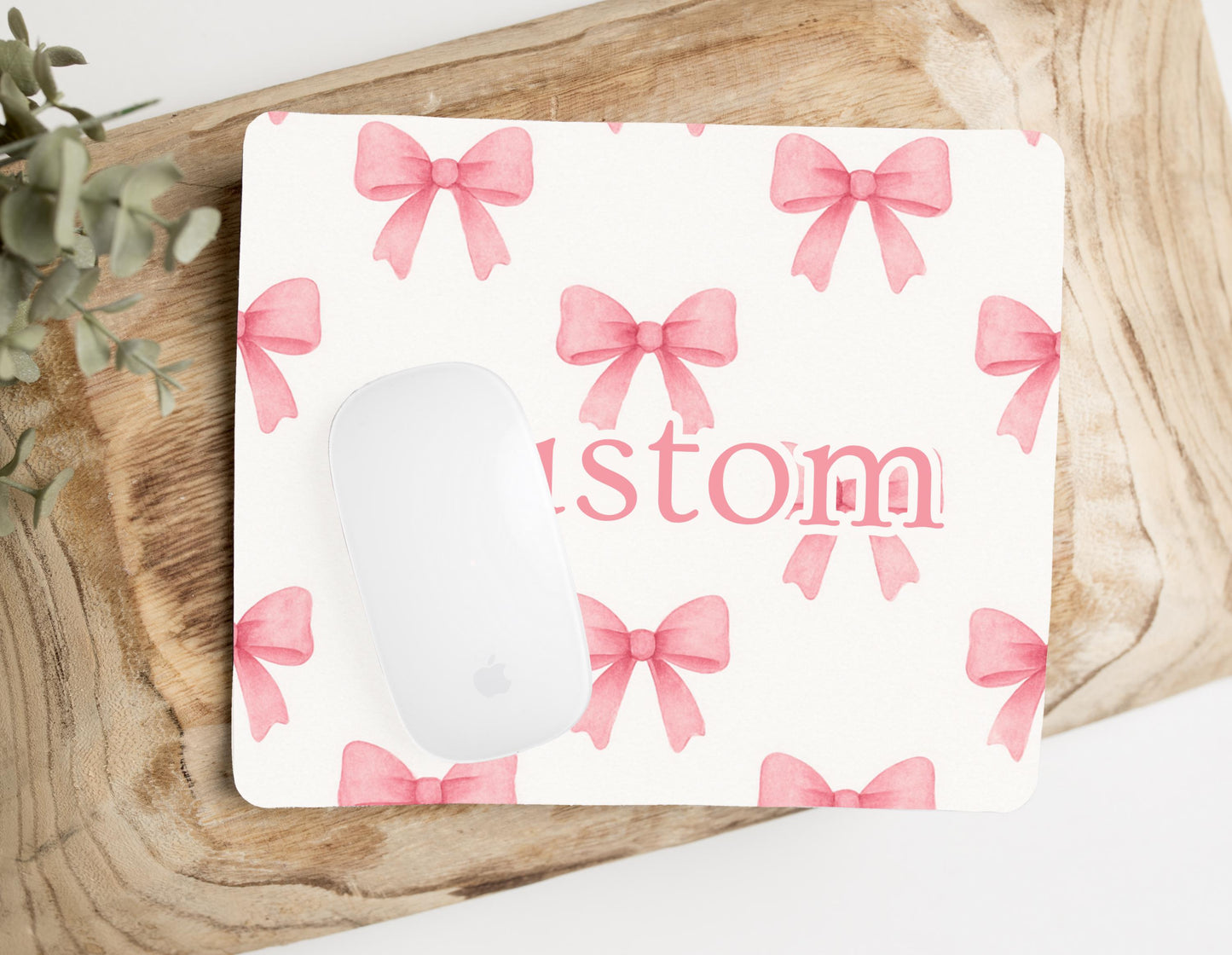 Pink Bows Mousepad - Personalization Available
