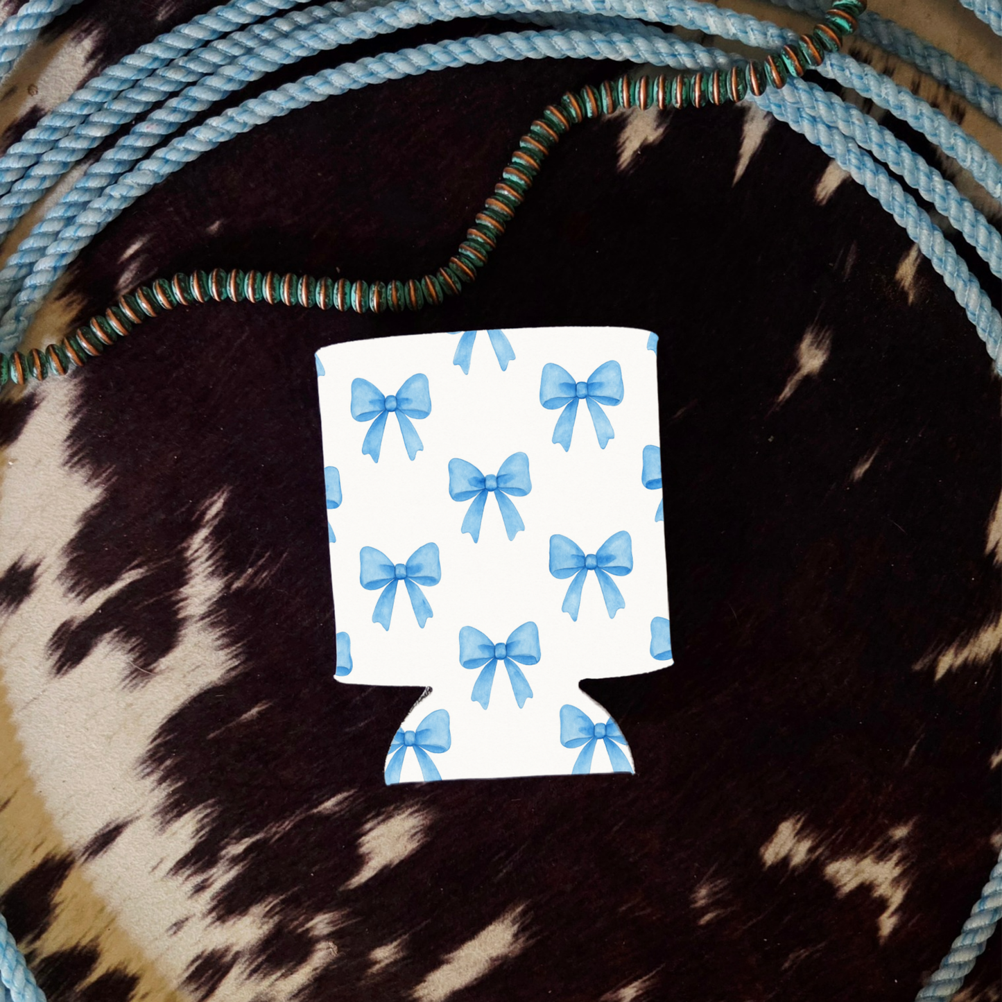 Blue Bow Can Cooler