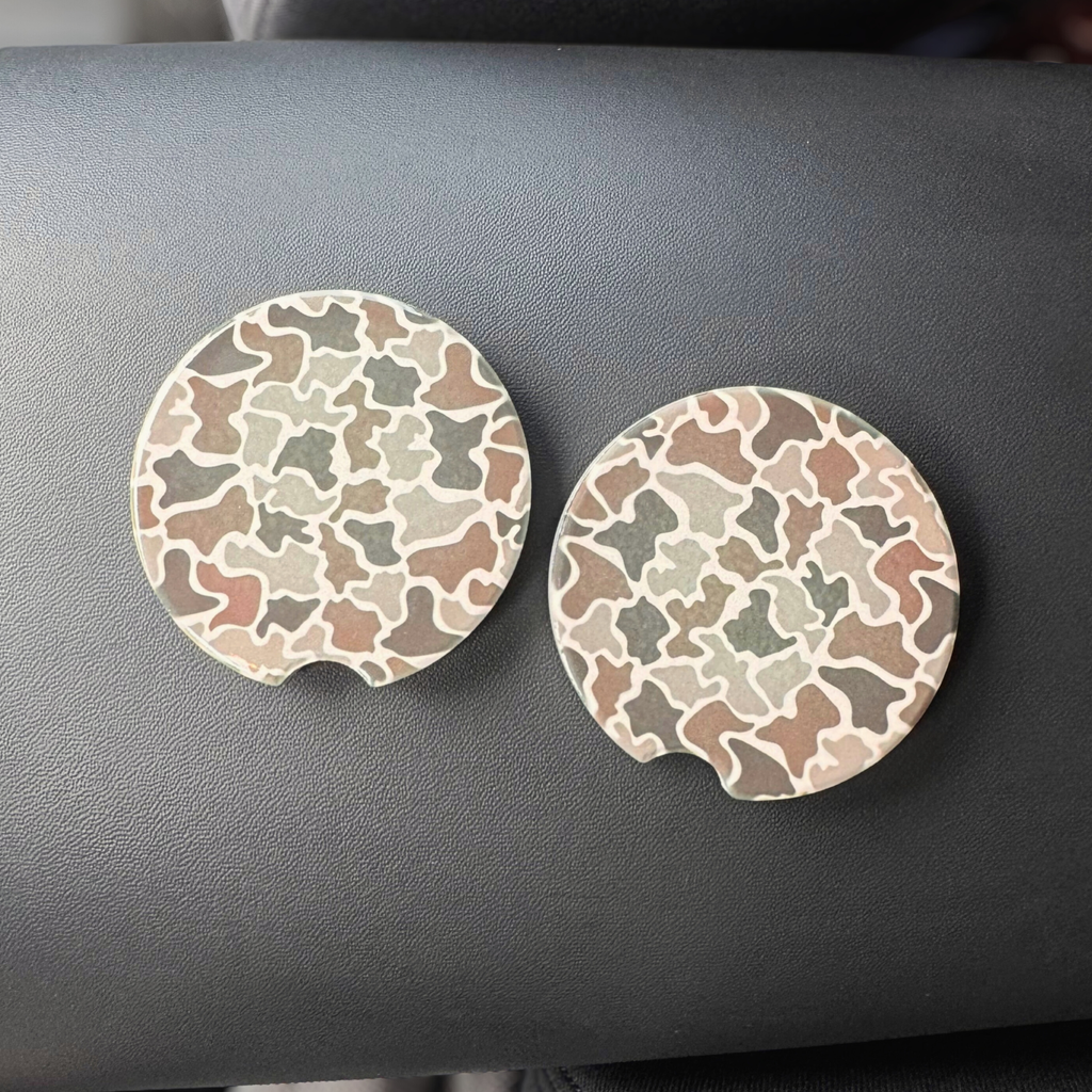 Duck Camo Car Coasters - Universal Fit - Personalization Available
