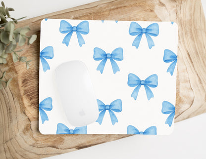 Blue Bows Mousepad - Personalization Available
