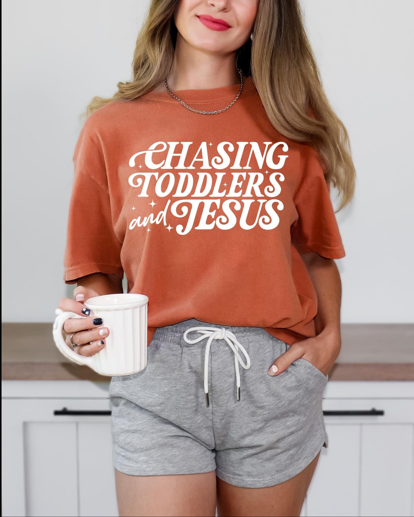Chasing Toddlers and Jesus Tee