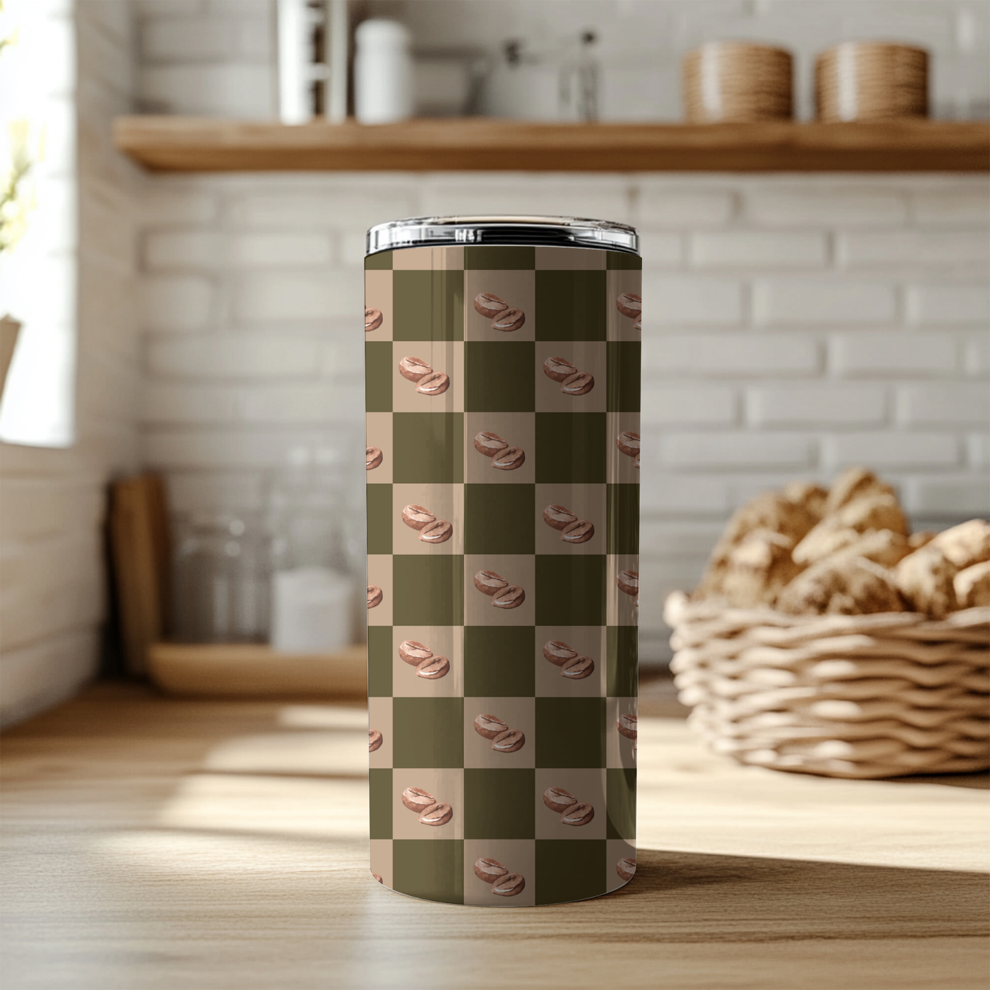 Checkered Coffee Bean 20oz Tumbler