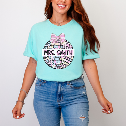 Custom Name Pastel Disco Ball Tee