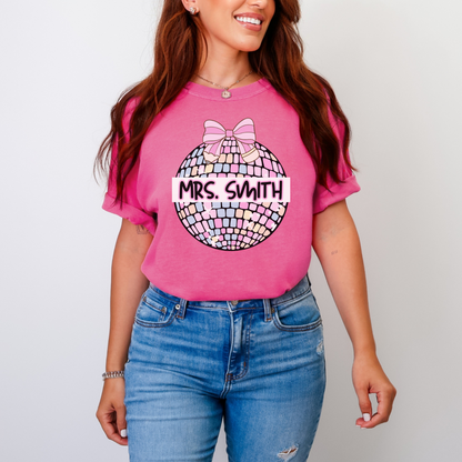 Custom Name Pastel Disco Ball Tee
