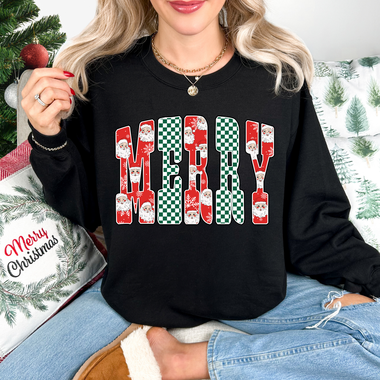 Merry Retro Christmas Crewneck