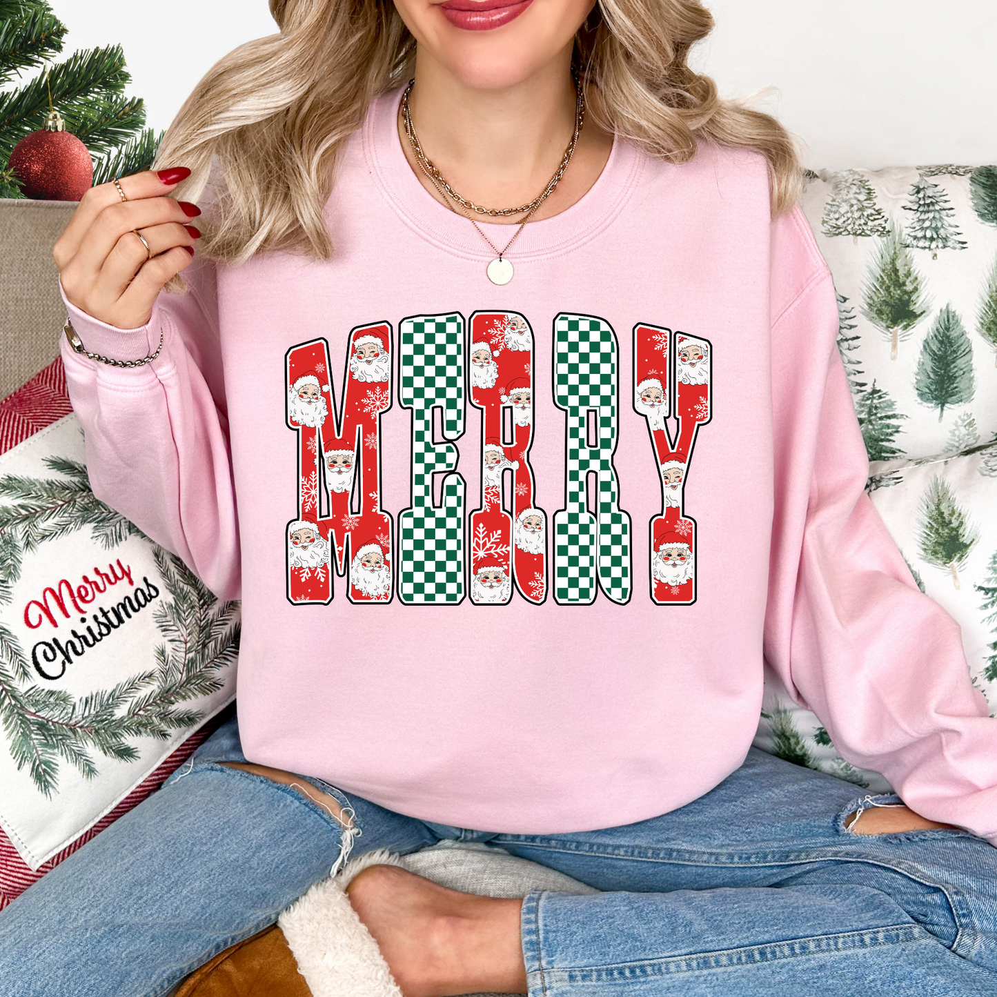Merry Retro Christmas Crewneck