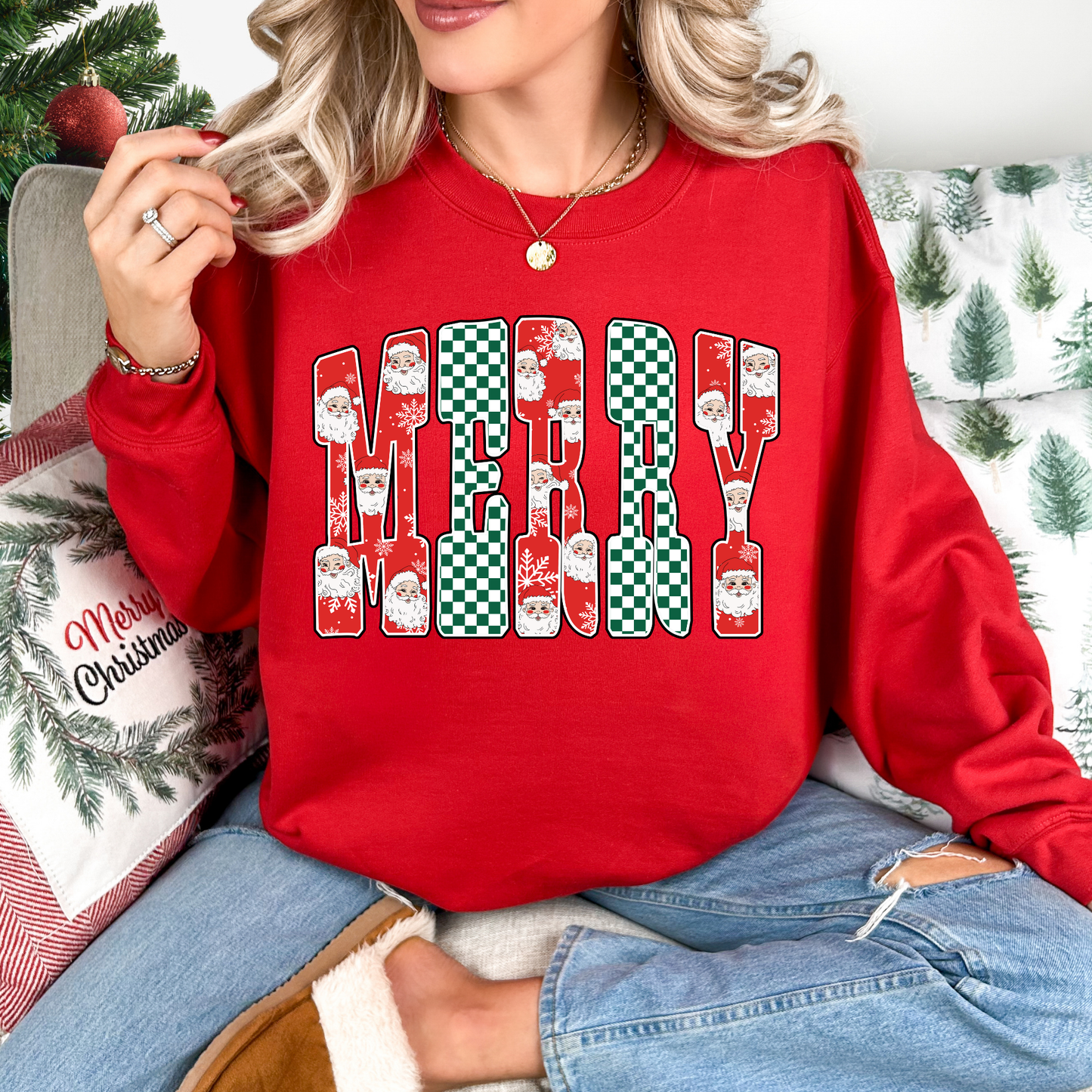 Merry Retro Christmas Crewneck