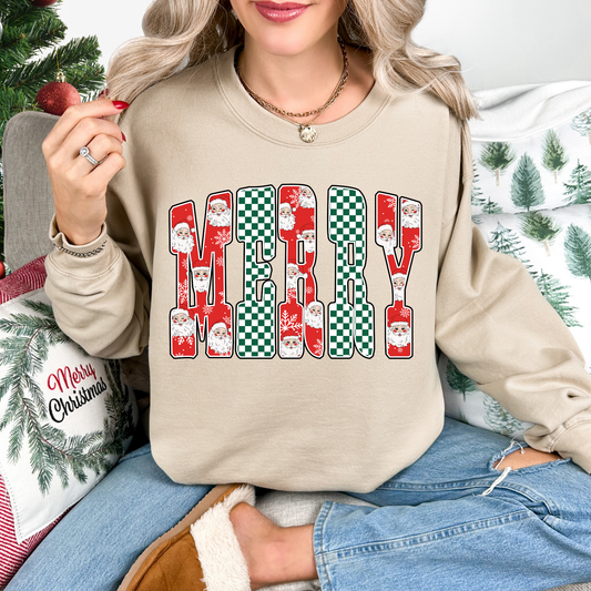Merry Retro Christmas Crewneck