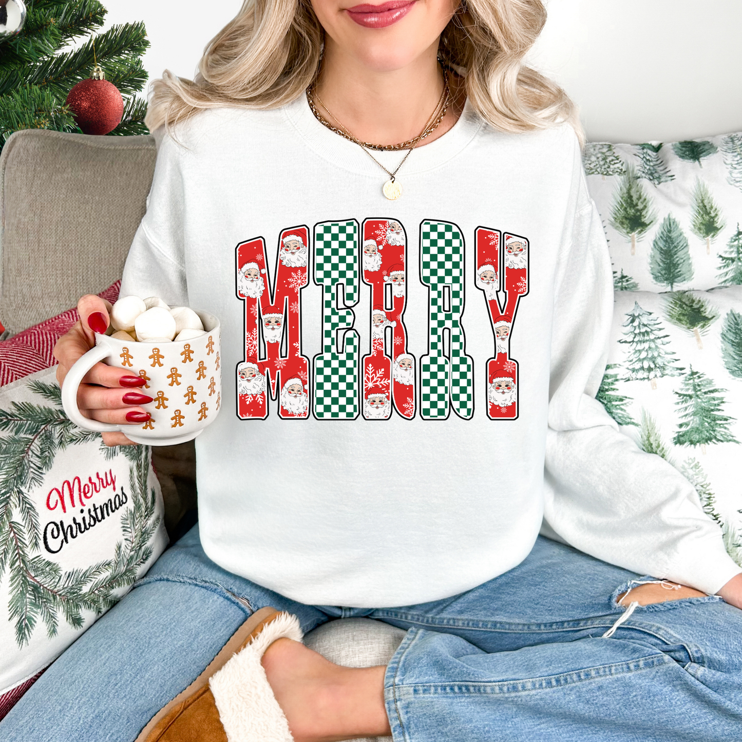 Merry Retro Christmas Crewneck