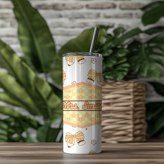 Golden Bow Teacher Tumbler – Custom 20oz