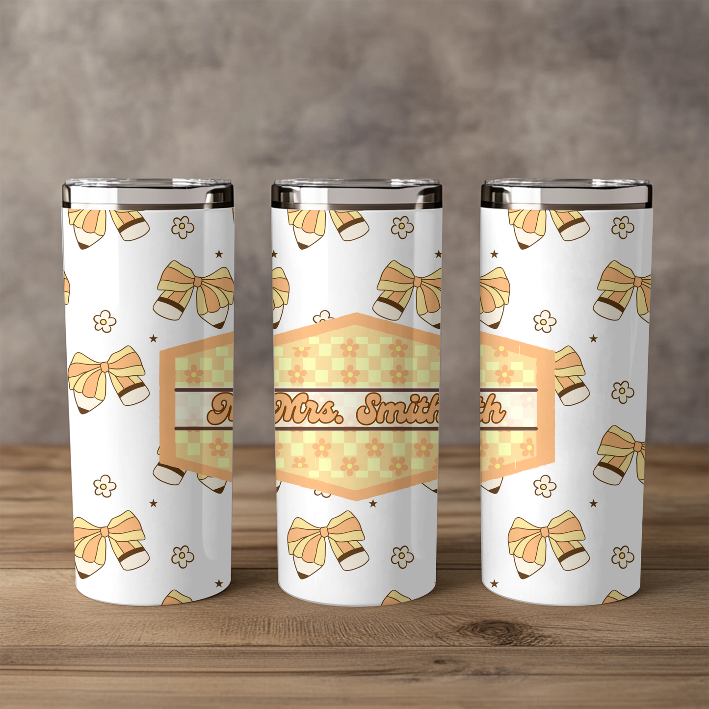 Golden Bow Teacher Tumbler – Custom 20oz