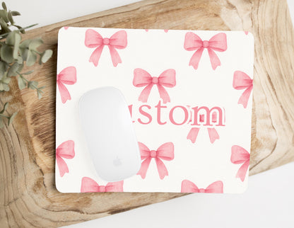 Pink Bows Mousepad - Personalization Available