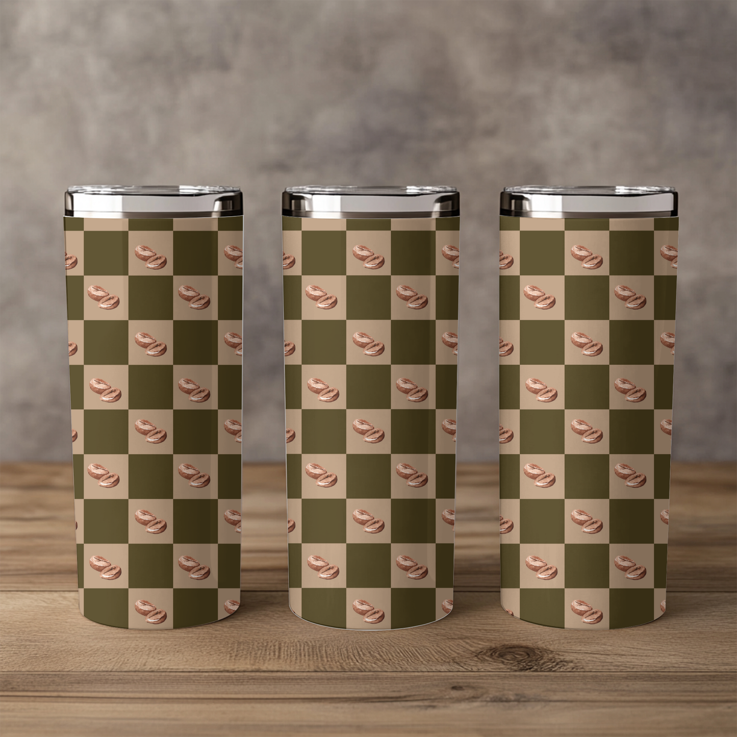 Checkered Coffee Bean 20oz Tumbler