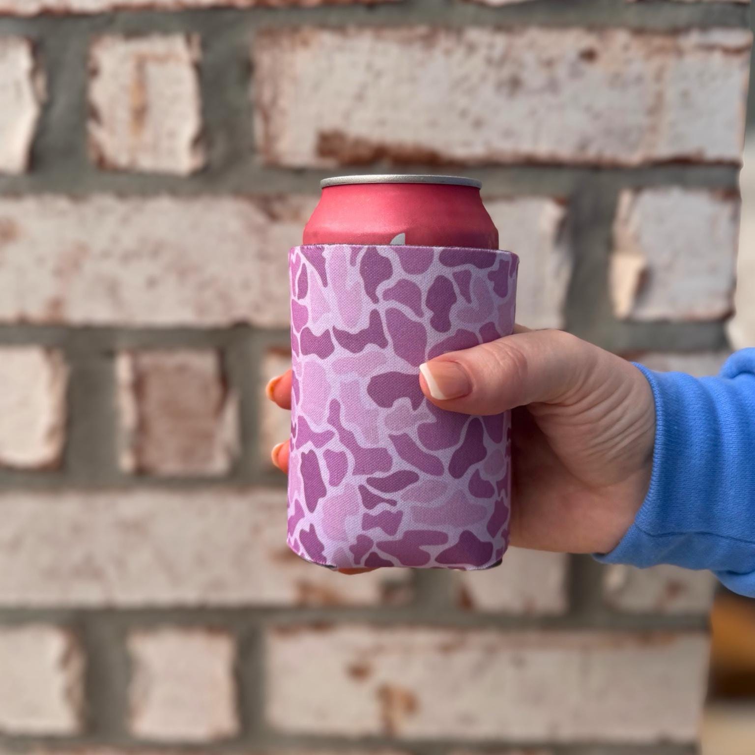Pink Camo Can Cooler, Beer Sleeve, Bachelorette Party Favor