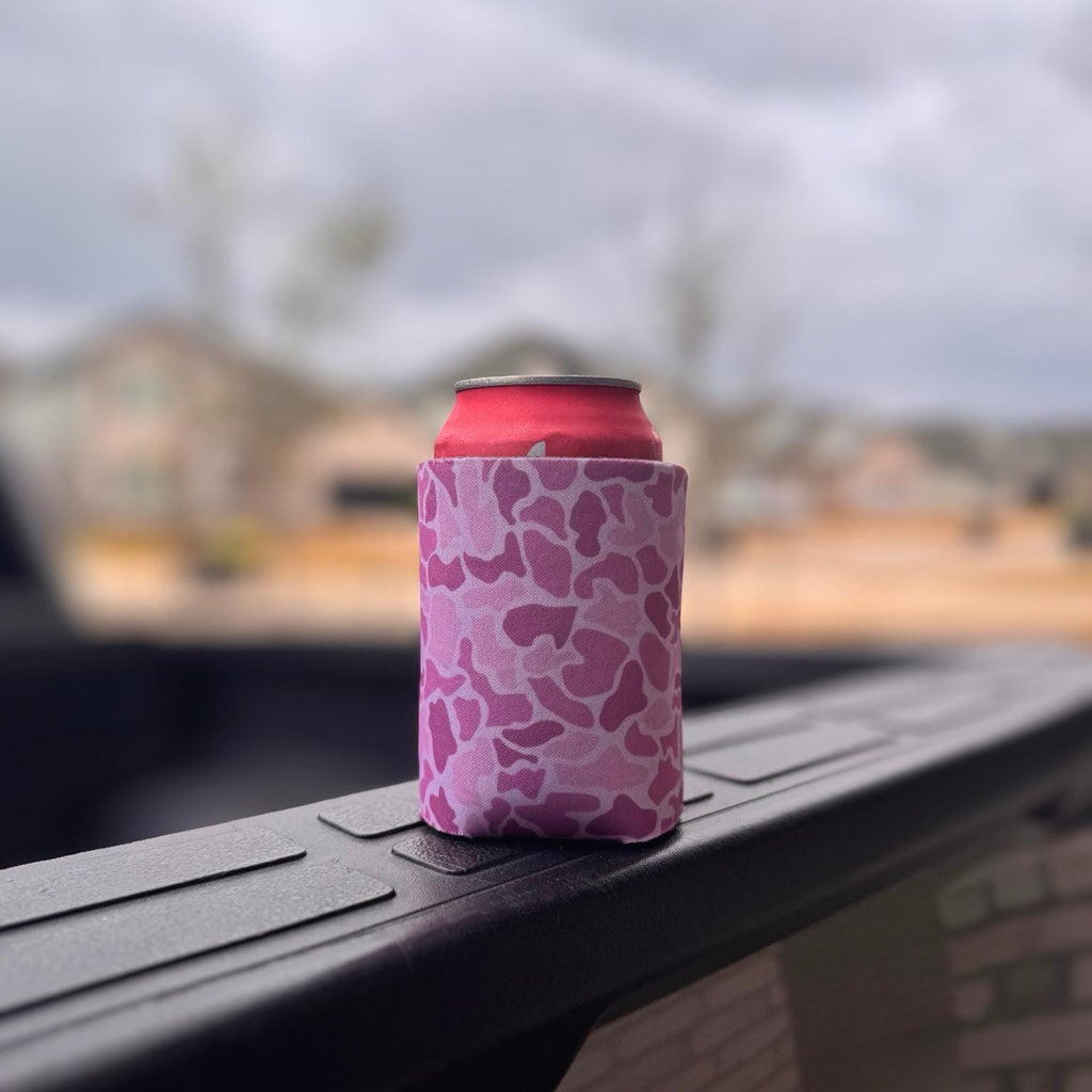 Pink Camo Can Cooler, Beer Sleeve, Bachelorette Party Favor