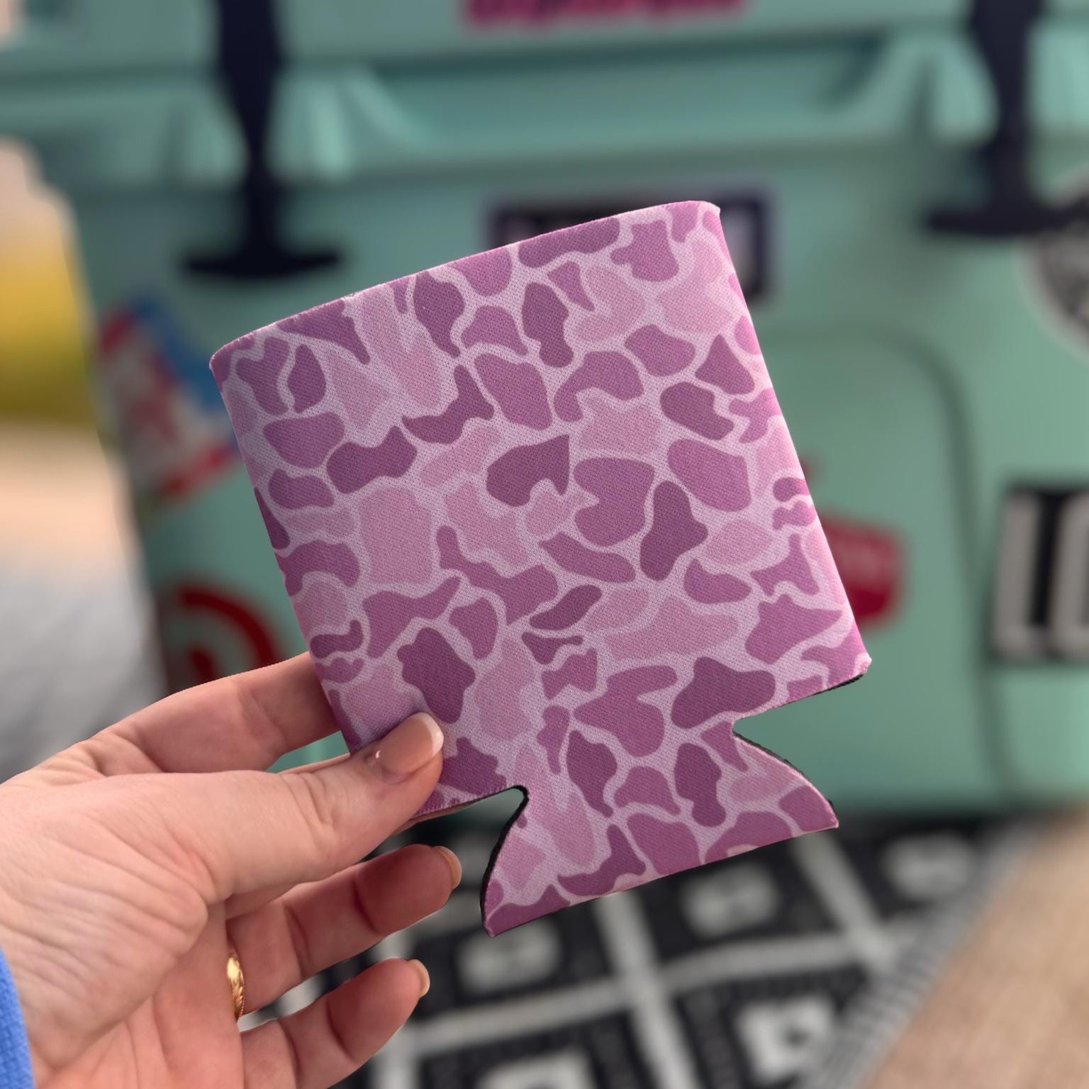 Pink Camo Can Cooler, Beer Sleeve, Bachelorette Party Favor