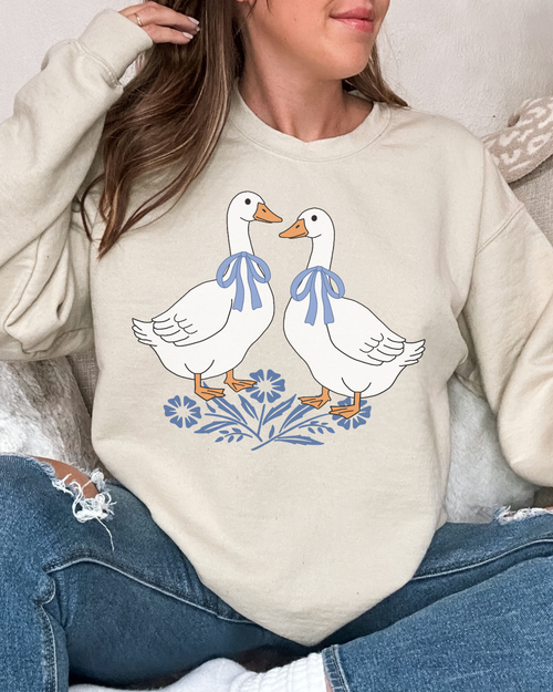 Cornflower Geese Crewneck