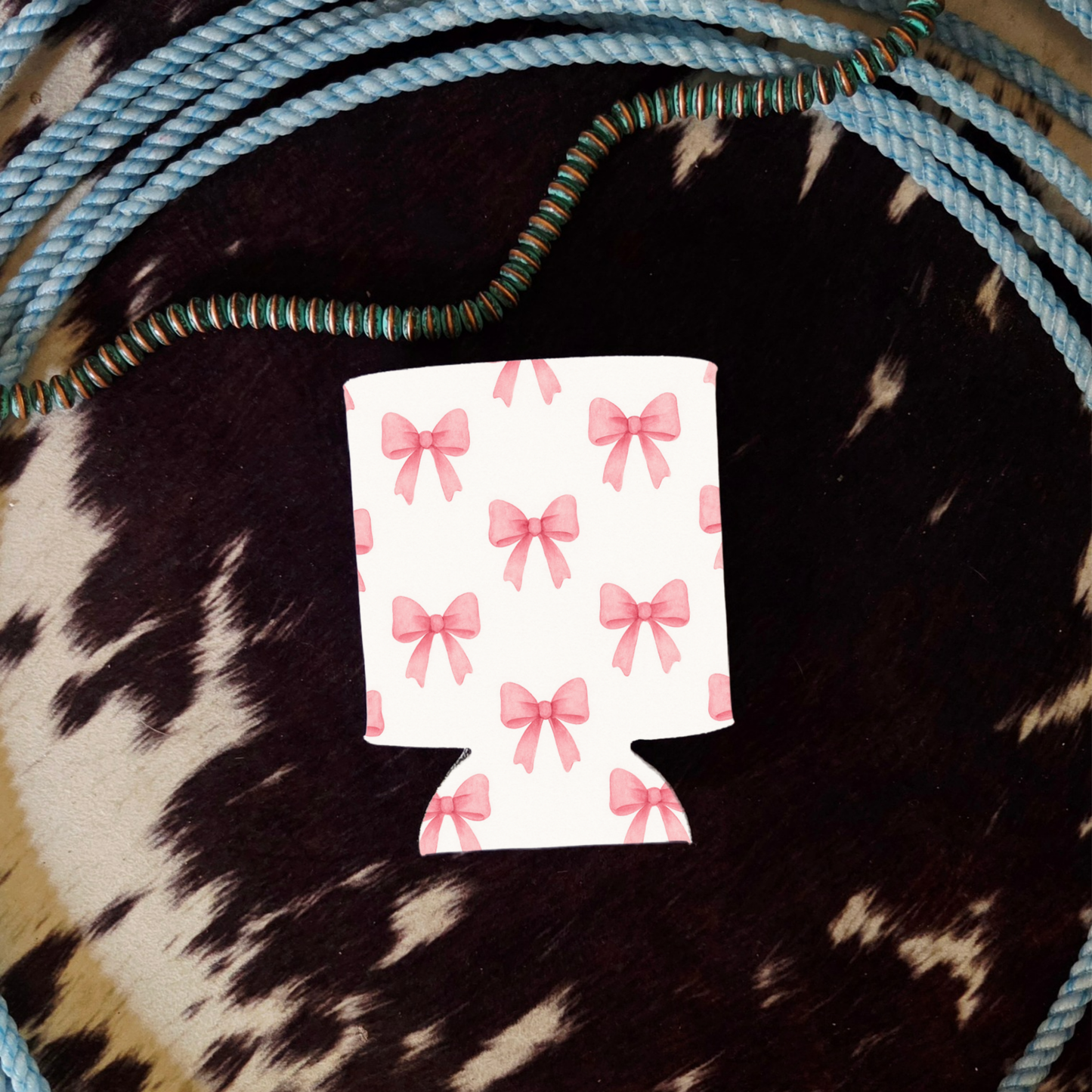 Pink Bows Can Cooler